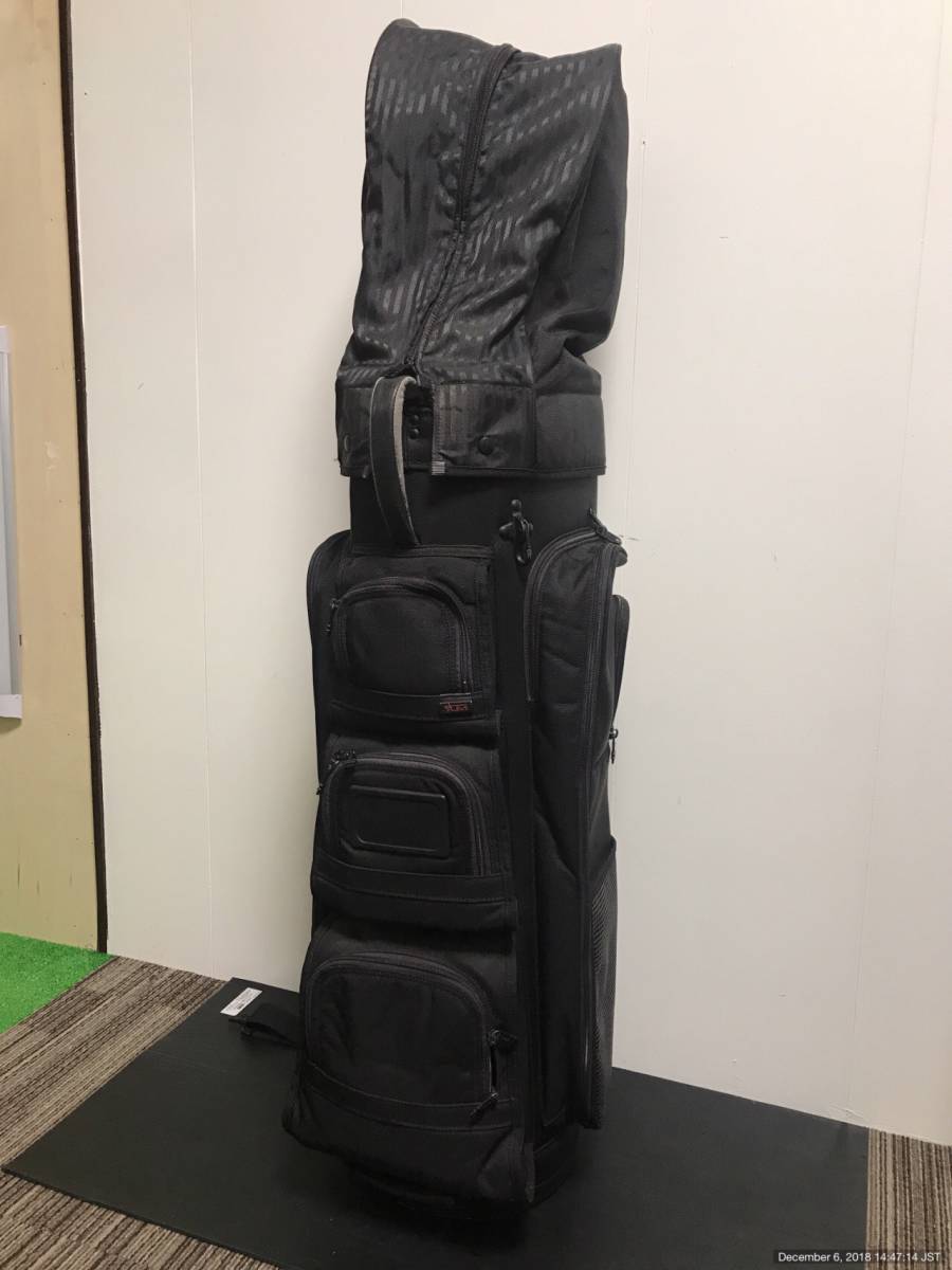     原文:TUMI×callaway　トゥミ（ツミ）×キャロウェイ　ダブルネーム　キャディバッグ　黒　バリスティックナイロン製　6分割　9.5インチ　訳有