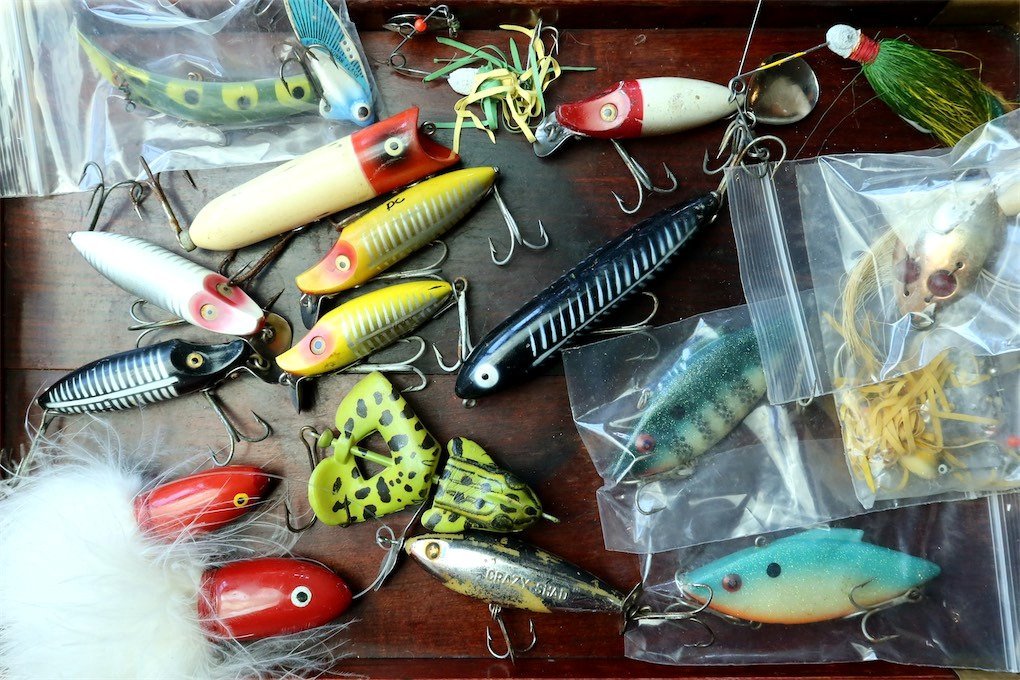 HEDDON 中心 ジャンク 部品取り USA オールドルアーセット / 道楽 ABU ZEAL ハトリーズ BALSA50 FENWICK UMCO世代の昭和レトロ釣人に_画像5