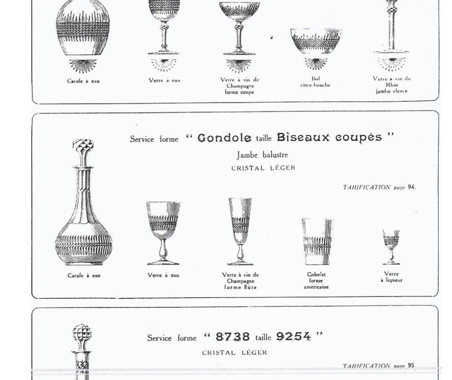1910年頃 BACCARAT Biseaux Coupes 5本 フランス アンティーク オールドバカラ クリスタルグラス ビンテージワイングラスセット #2_画像6