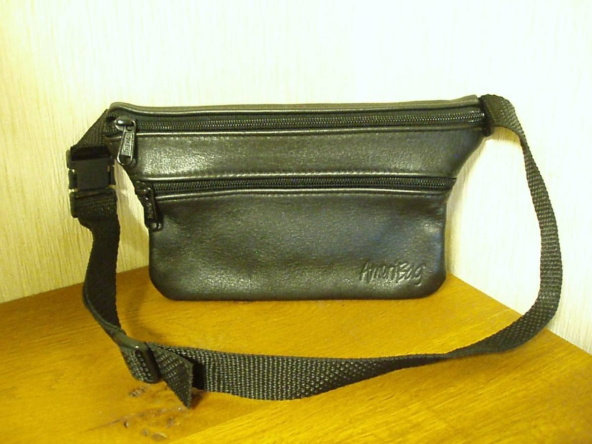 *AmeriBag Ame li bag leather waist bag hip bag belt bag original leather black 