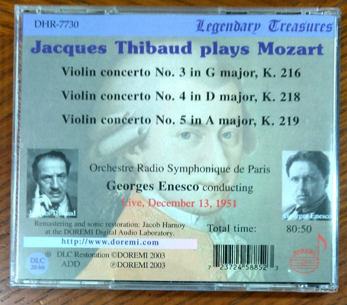 Jacques Thibaud Plays Mozart [CD] Mozart; Thibaud_画像2