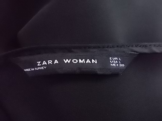 ★ZARA WOMAN/ザラウーマン★ノースリーブワンピース ギャザー/EUR L/黒_画像3