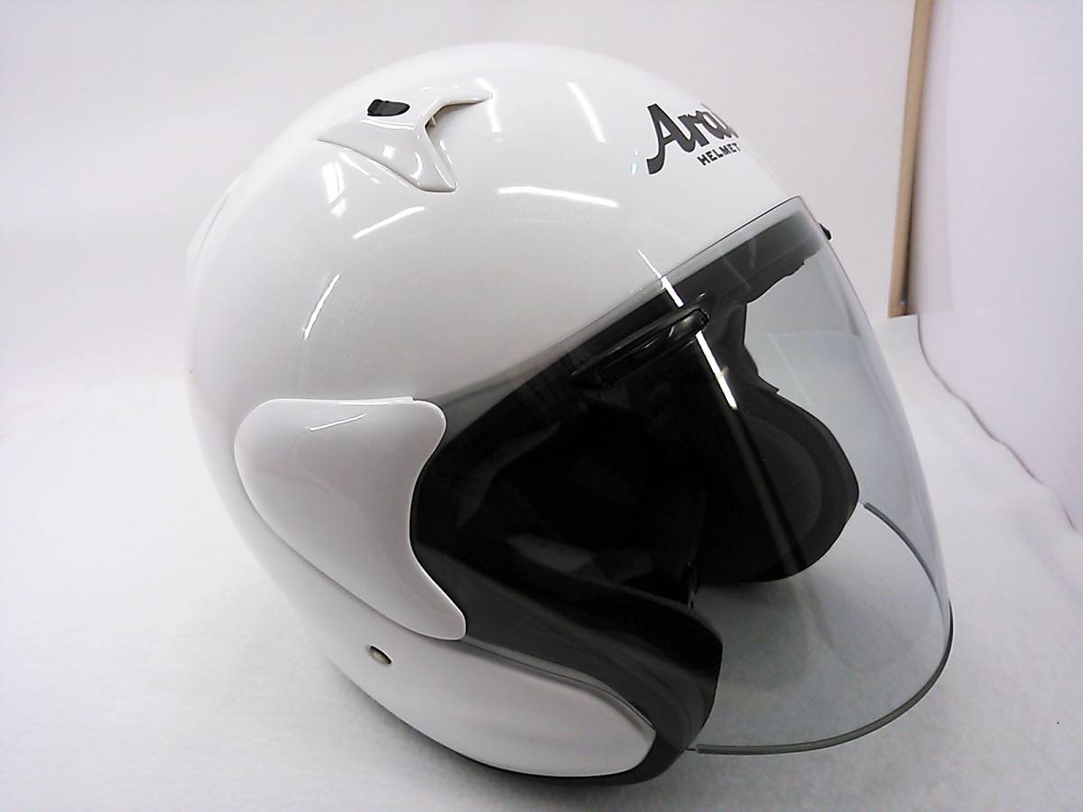 【送料無料】試着程度 美品 2020年製 Arai アライ MZ-F GLASS WHITE グラスホワイト Lサイズ 元箱付き ジェットヘルメット_画像7
