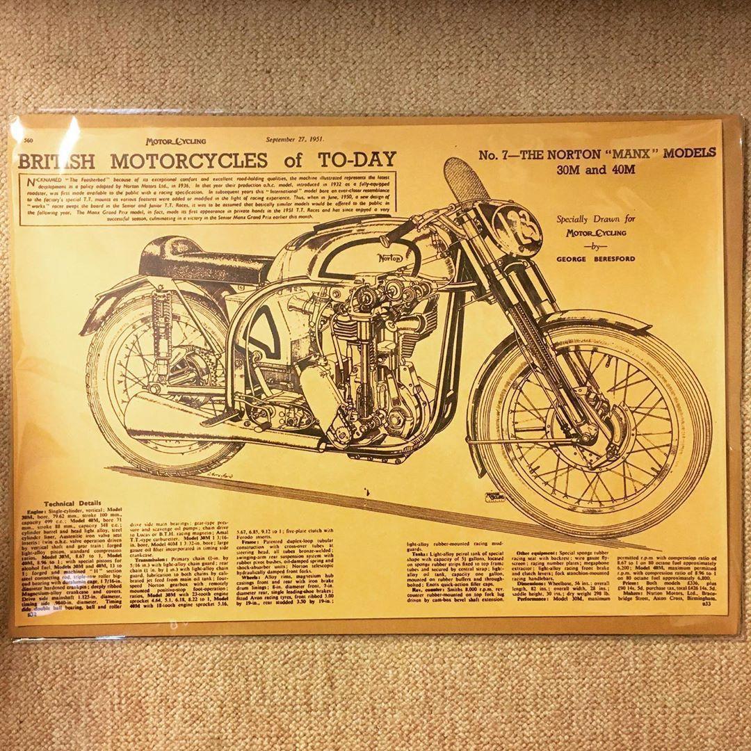 ポスター「マンクス・ノートン　Norton Manx　バイク　オートバイ」_画像1