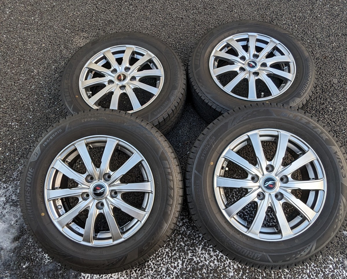 ブリヂストン ブリザック VRX3 195/65R15 ファング 15in 6J +53 PCD114.3 スタッドレス BLIZZAK タイヤ ホイール　ステップワゴン　ノア_画像1