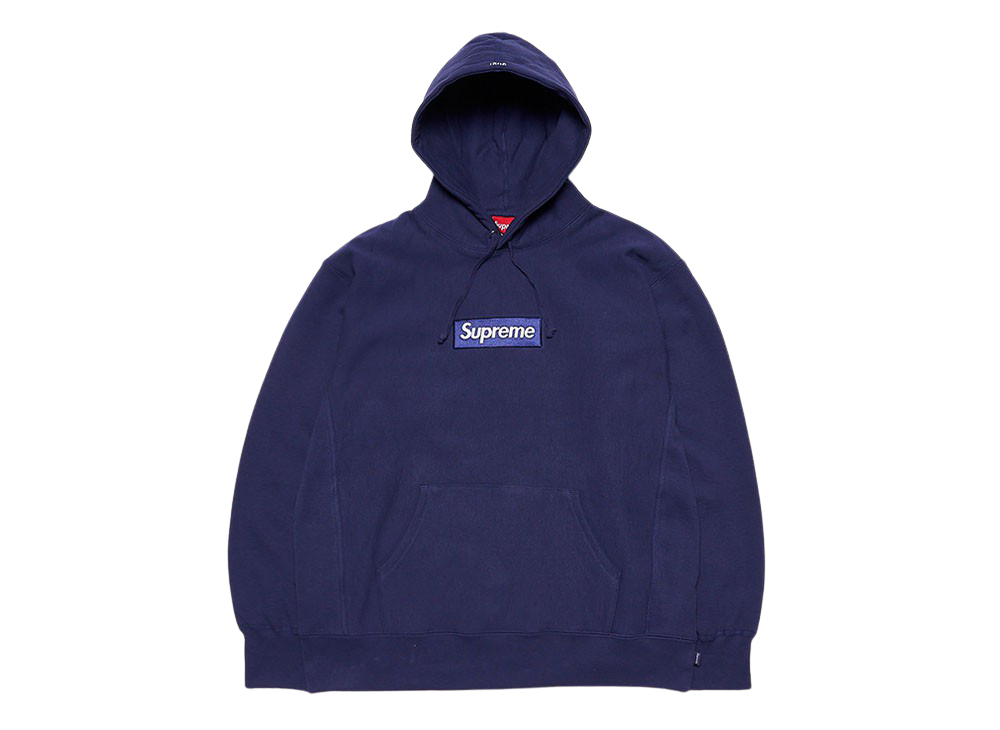 極美品 国内正規品 紺 supreme box logo hooded sweatshirt washed navy small Sサイズ ボックス ロゴ スウェット パーカー シュプリーム2