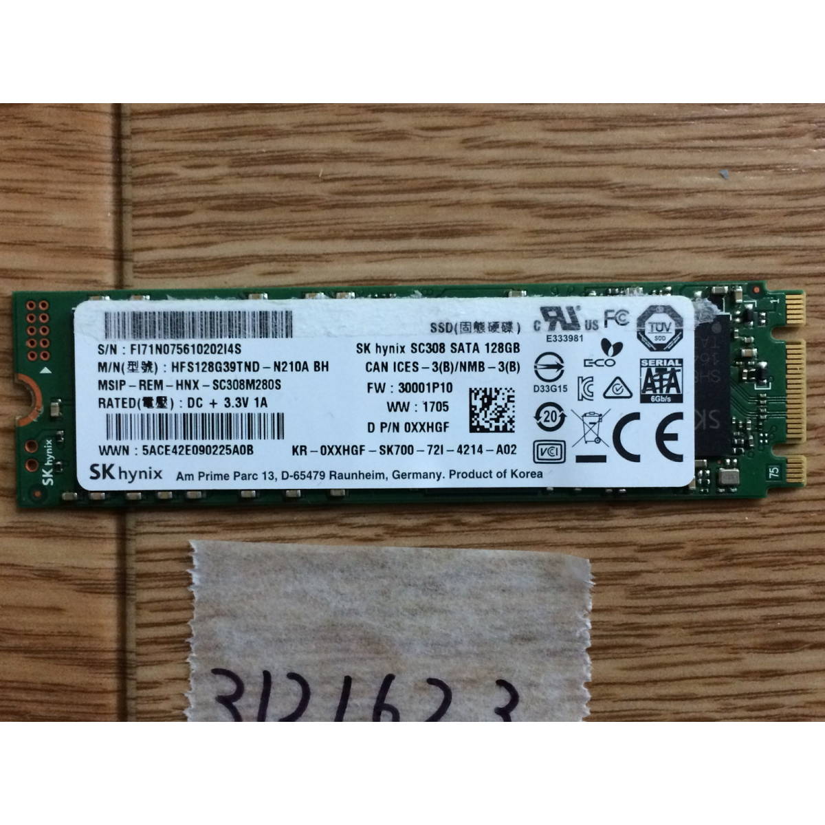 M.2.SSD(SATA)128GB(3121623