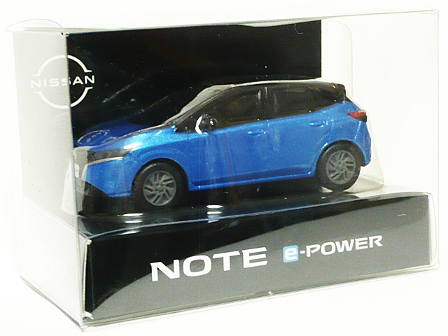 ■非売品■新型 日産 ノート NOTE e-POWER（ビビッドブルー/スーパーブラック 2トーン）ミニカー_画像2