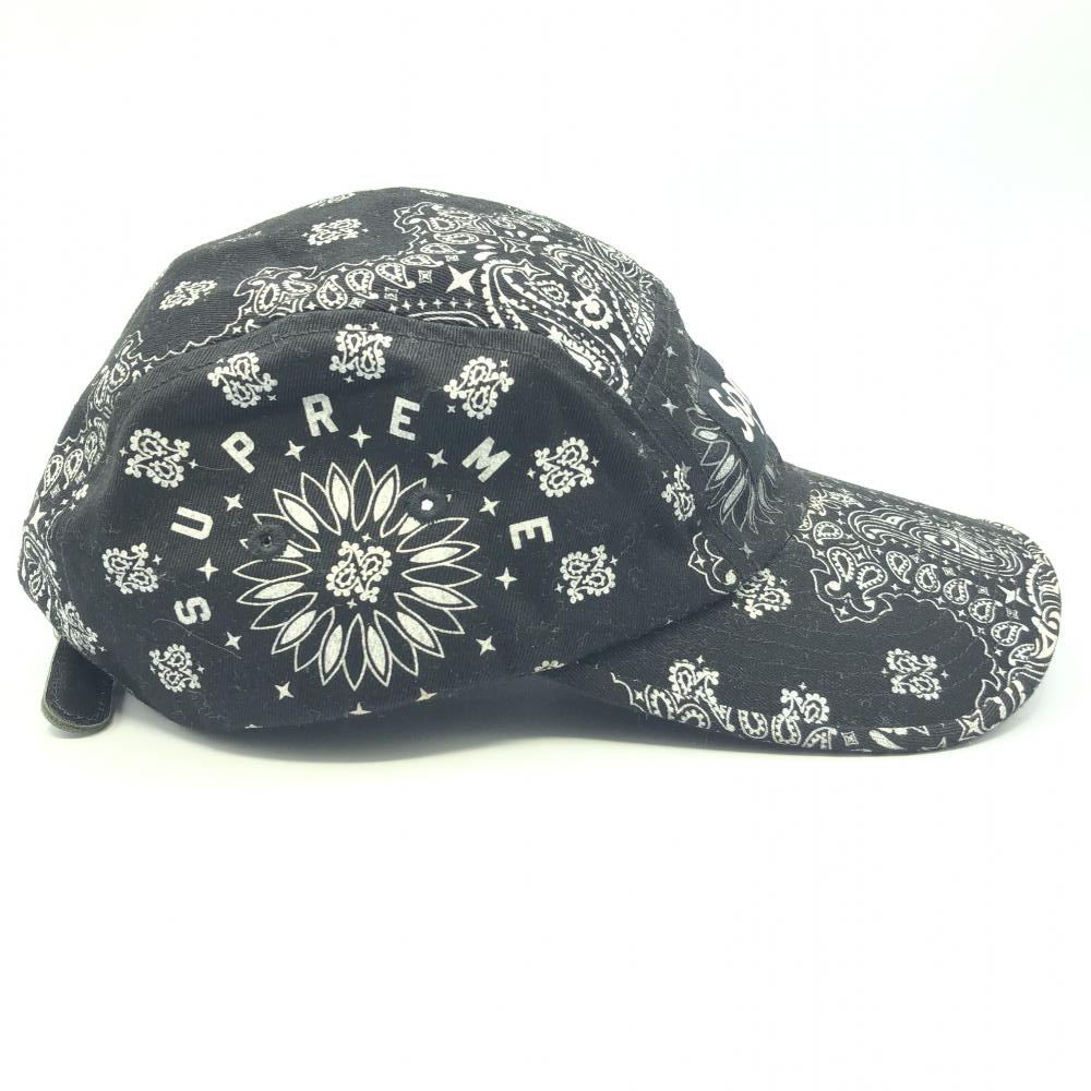 【中古】Supreme 21SS Bandana Camp Cap ブラック　シュプリーム[240017587474]_画像4