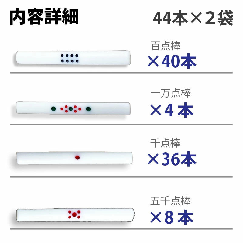 全自動麻雀卓　点棒　点棒セット88本　百点棒40本　一万点棒4本　千点棒36本　五千点棒8本　セット売り　88本　白色点棒_画像3