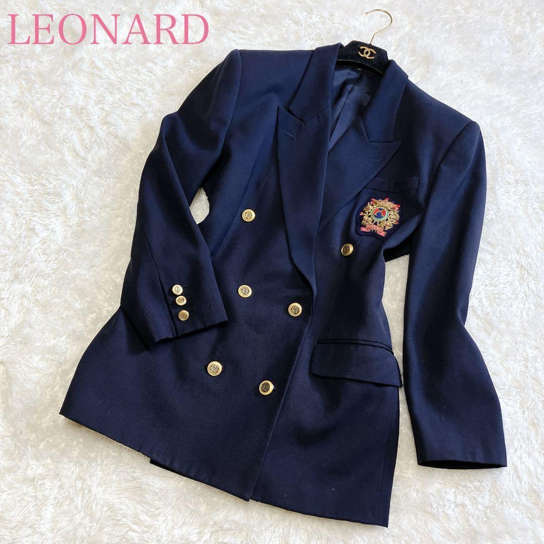 LEONARD レオナール ジャケット 黒 刺繍 金ボタン 美品ヴィンテージ LEONARD レオナール ジャケット 黒 刺繍 金ボタン 美品ヴィンテージ