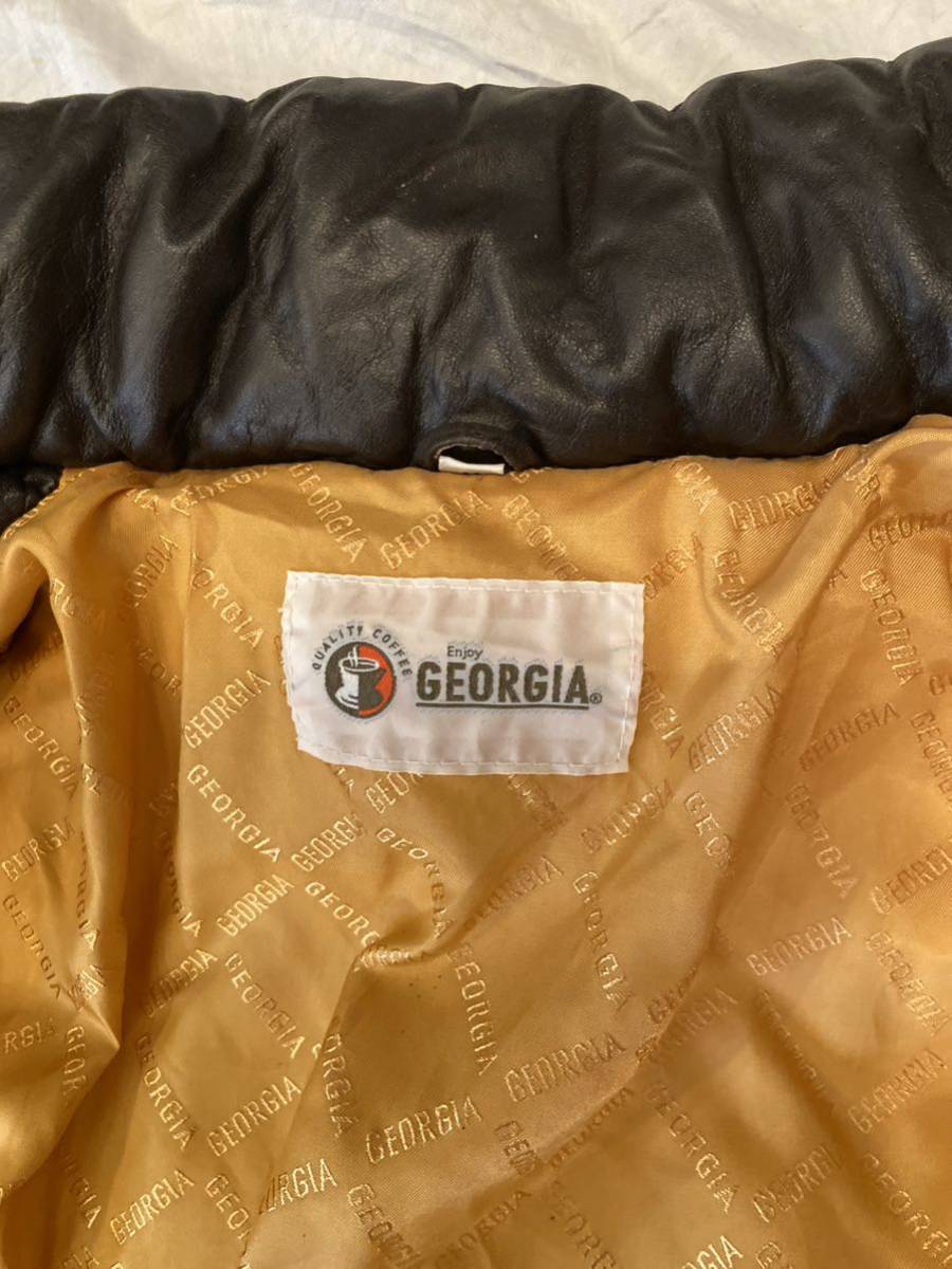 本革、ジョージアのレザーダウンジャケット、羊革、非売_画像8