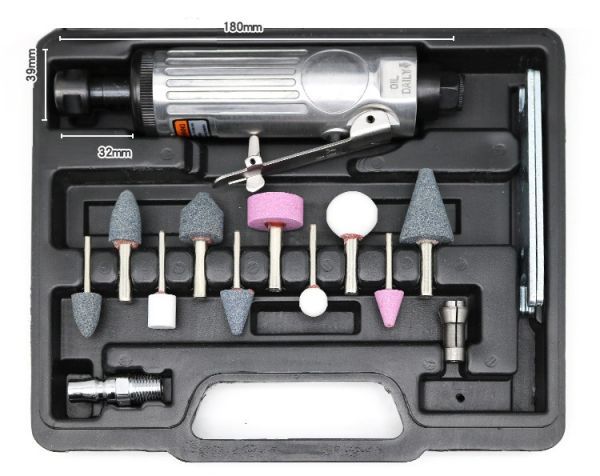 送料無料 エアー リューター セット 砥石10種付き サビ取り ルーター グラインダー_画像2