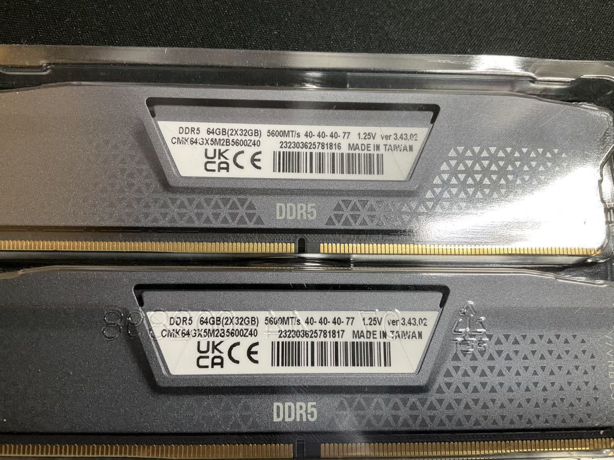Corsair DDR5-5600MHz デスクトップPC用メモリ VENGEANCE 64GB(32GBx2) CMK64GX5M2B5600Z40 MM8194_画像3