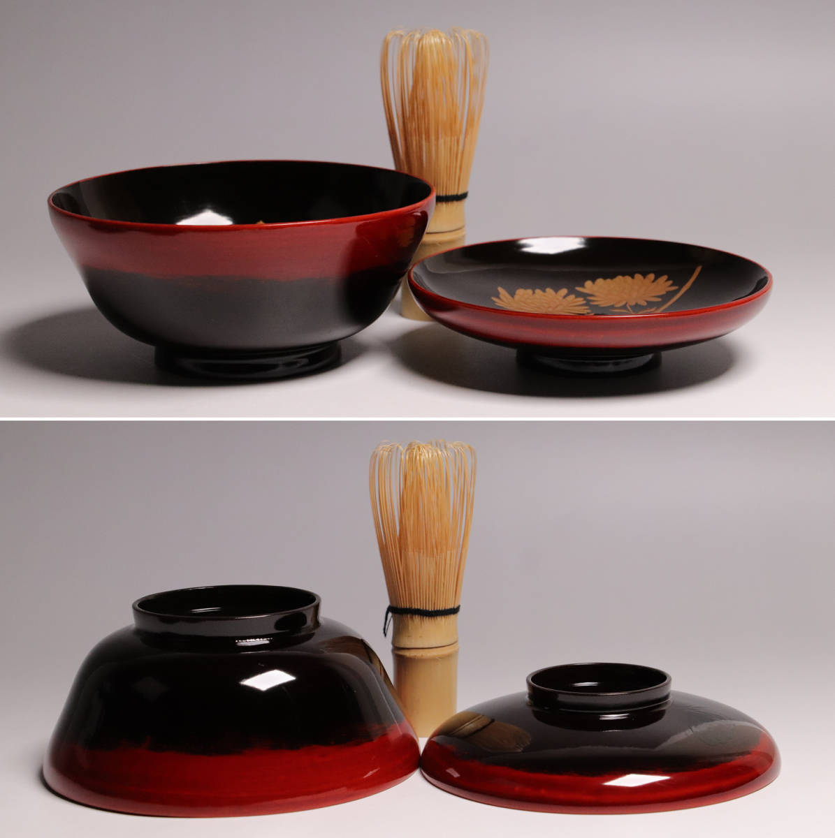 専用品です CG65 時代輪島塗 菊に蝶本金蒔絵 闇蒔絵 黒塗椀 四客 専用品です CG65 時代輪島塗 菊に蝶本金蒔絵 闇蒔絵 黒塗椀 四客