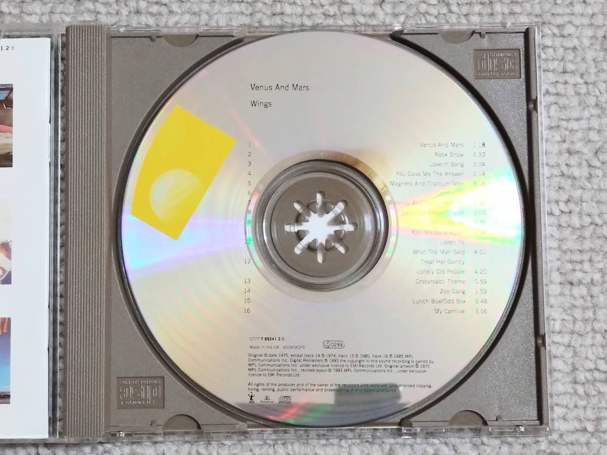 ●輸入CD ポール・マッカートニー『Venus and Mars』●The Paul McCartney Collection/1993年リマスター/SWINDONプレスUK盤_画像3
