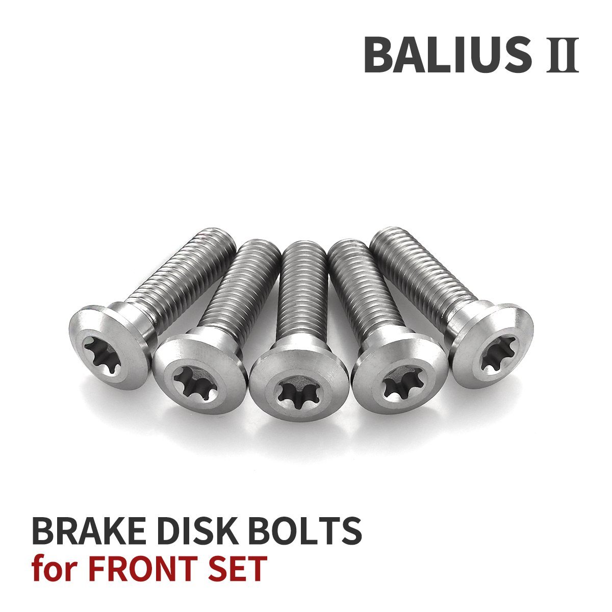 BALIUS-Ⅱ バリオス-2 64チタン ブレーキディスクローター ボルト フロント用 5本セット M8 P1.25 カワサキ車用 シルバーカラー JA22007_画像1