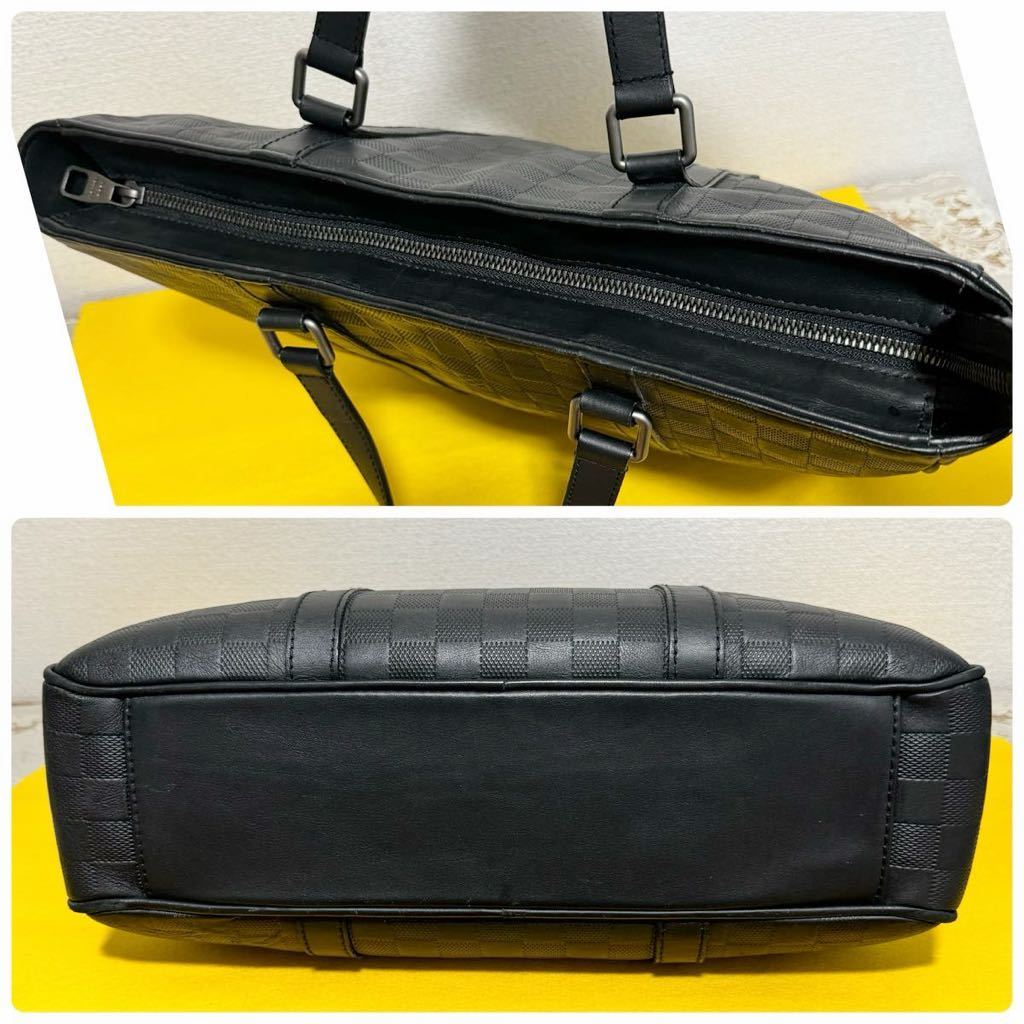 良品★ LOUIS VUITTON ルイ・ヴィトン ダミエアンフィニ タダオPM 2way トートバッグ N41269 ブラック_画像5