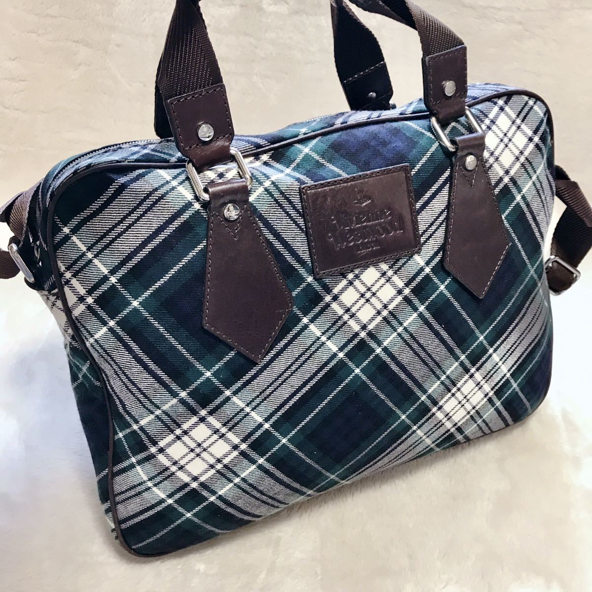 美品 Vivienne Westwood 2way ビジネスバッグ ショルダーバッグ ヴィヴィアンウエストウッド チェック