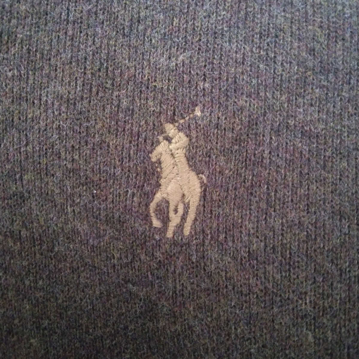 Polo Ralph Lauren ポロラルフローレン コットンニット ポニー刺繍ロゴ ブラウン系 メンズ Lサイズ_画像8