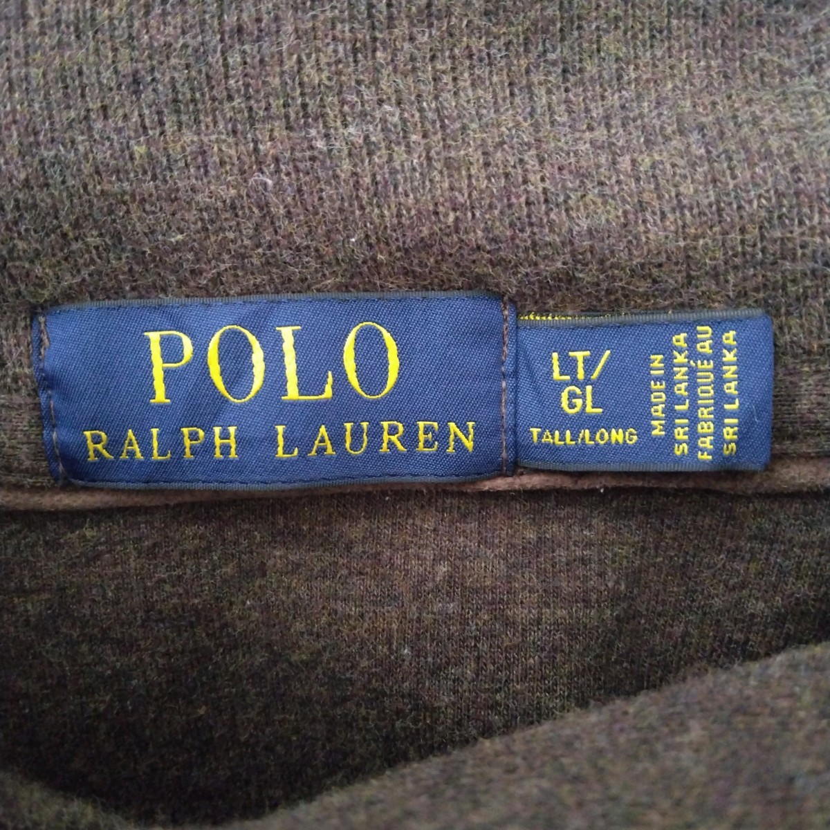 Polo Ralph Lauren ポロラルフローレン コットンニット ポニー刺繍ロゴ ブラウン系 メンズ Lサイズ_画像4