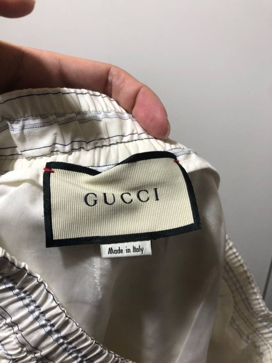 GUCCI Gucci stripe Easy pants 494705 Z303D 9642 size 46 white FK