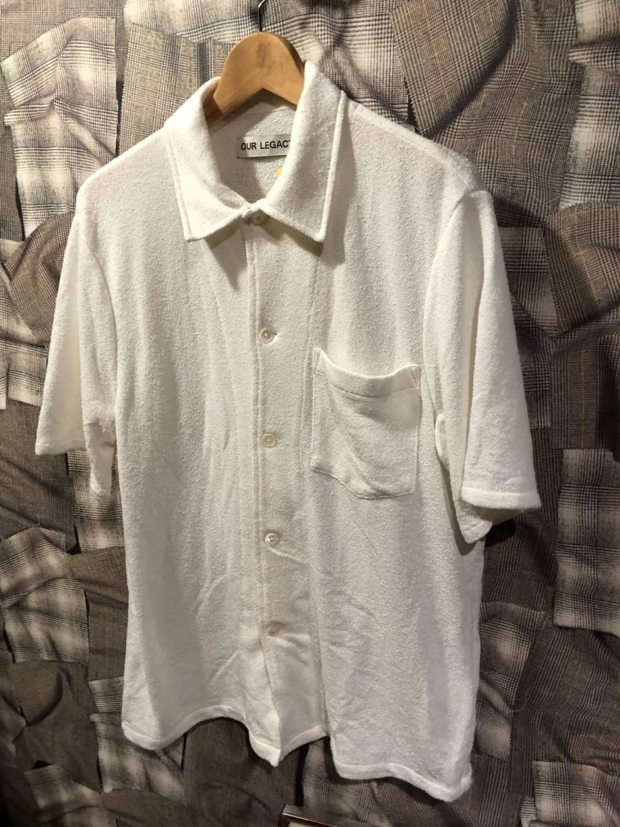 OUR LEGACY アワーレガシー BOX SHIRT SHORTSLEEVE ボックスシャツ M2202BO サイズ46 ホワイト　FK