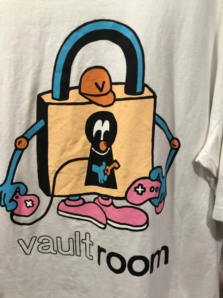 vaultroom ボルトルーム　ボルトくん　バックプリント　クルーネックTシャツ　サイズXL ホワイト　FK