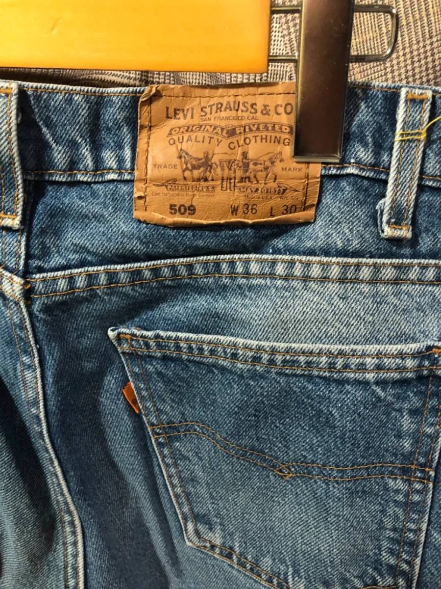 90年代 90’ｓ ★ Levi's リーバイス USA製 ★ made in usa ★ 古着 509 デニムパンツ サイズW36L30 インディゴ　FK　1182C_画像5