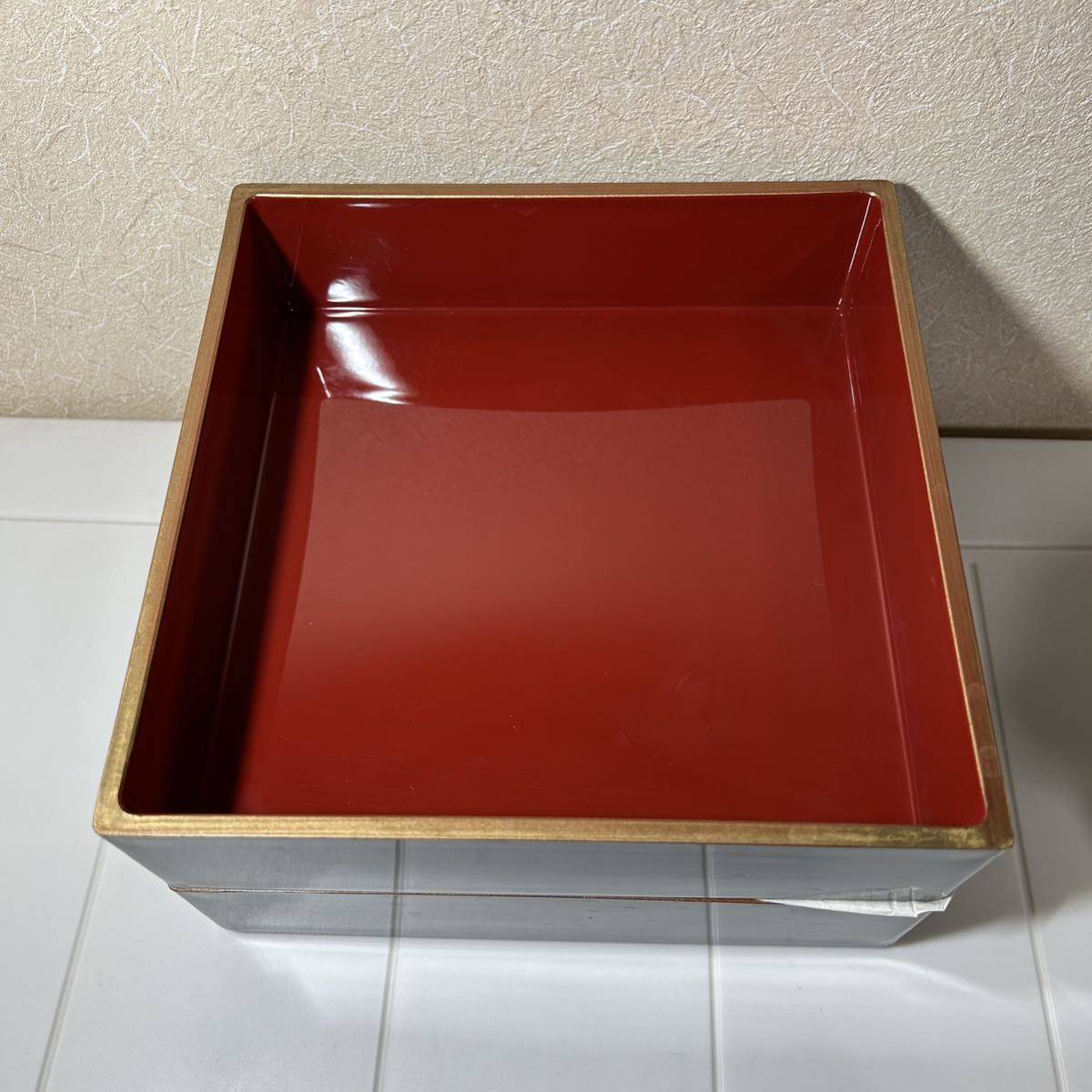  гора средний краска три уровень -слойный 6.5 размер чёрный .. золотой многоярусный контейнер осэти соединение лакированные изделия коробка для завтрака японская посуда 