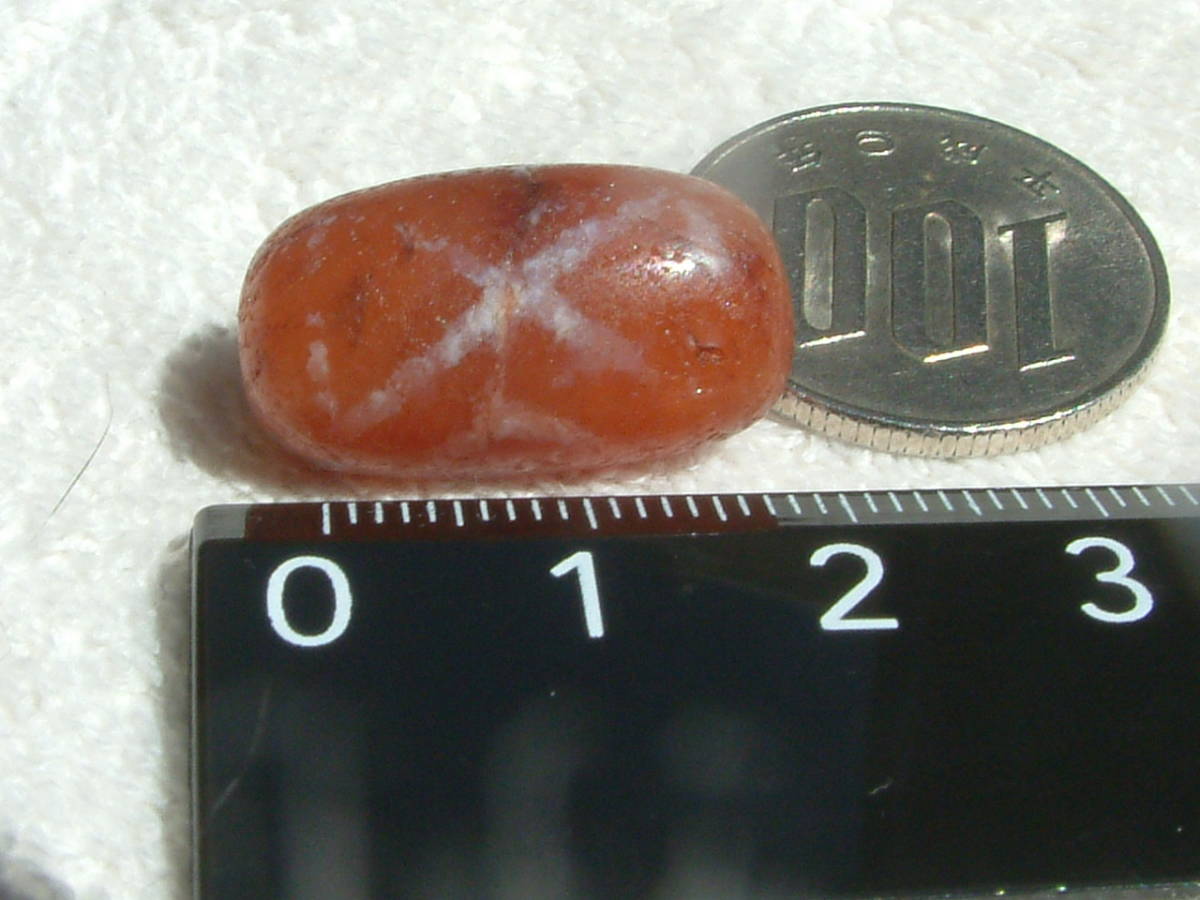 255【天珠八仙】〈15～17世紀頃のOLD.チベタンEtched Carnelian〉ペマラカ後期 小粒.金剛天珠.約2.2㌢_画像5