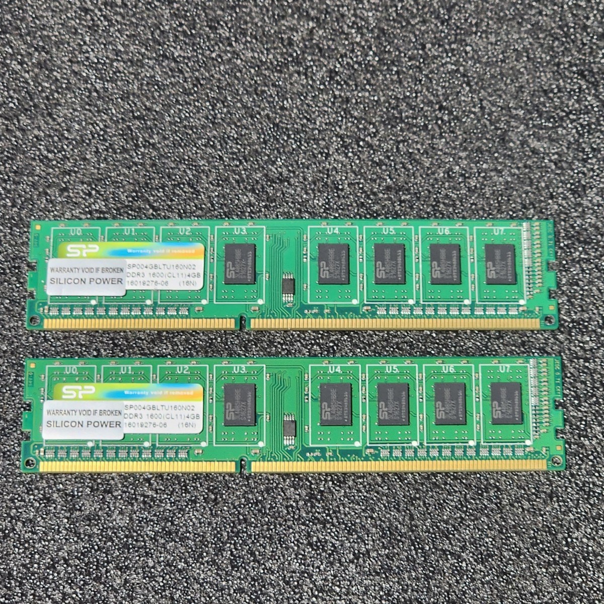 SiliconPower DDR3-1600MHz 8GB (4GB×2枚キット) SP004GBLTU160N02 動作確認済み デスクトップ用 PCメモリ _画像1