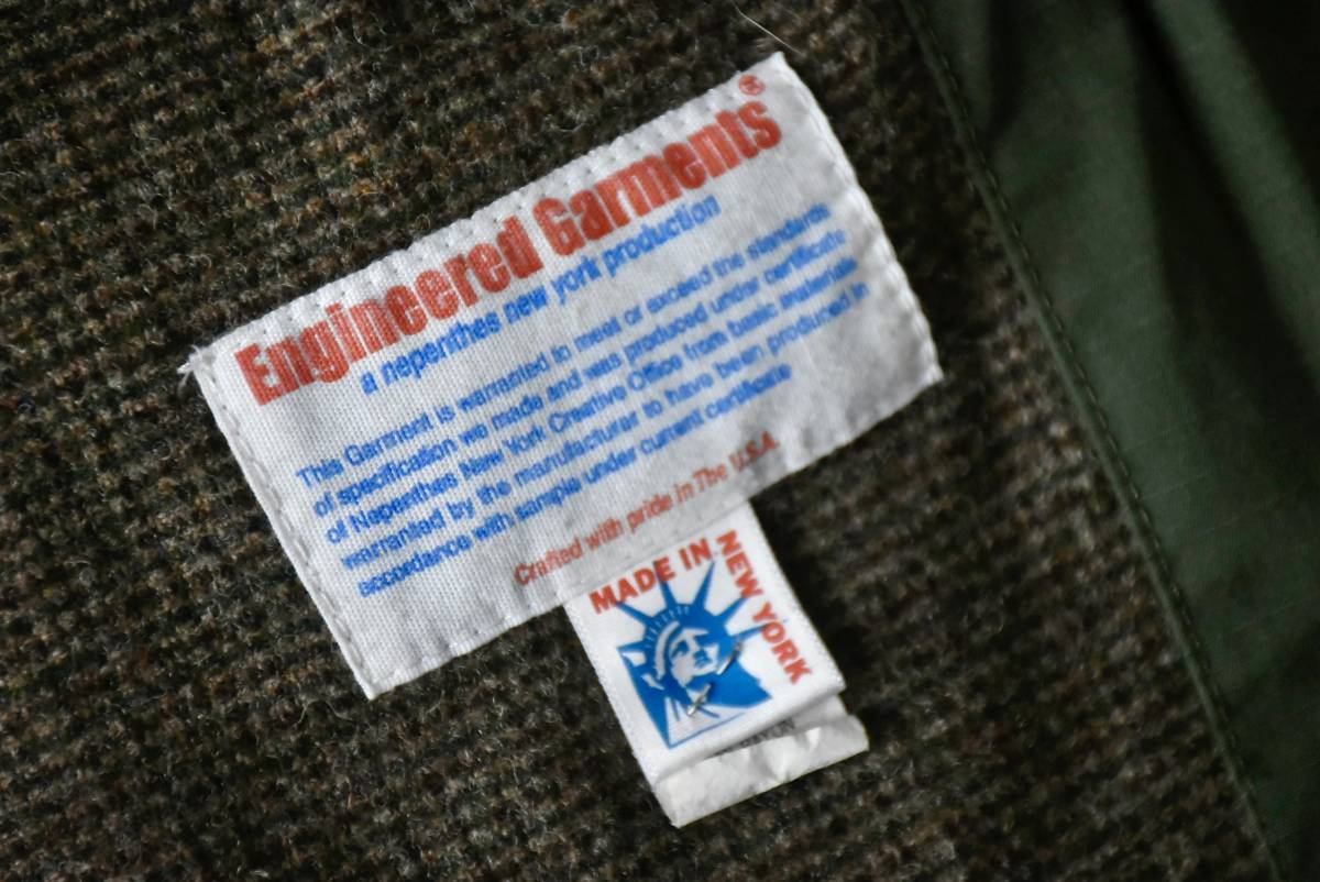 希少 アメリカ製 Engineered Garments エンジニアードガーメンツ USA ハンティング 裏地ツイード ミリタリー ジャケット ブルゾン XS _画像7