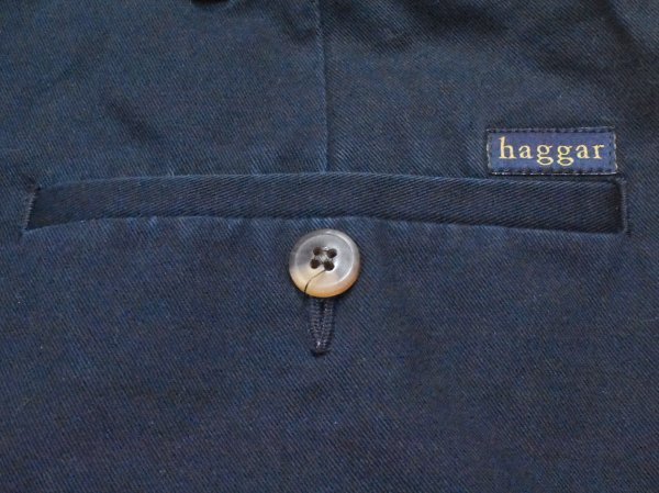 USA古着 haggar ツータック ビッグサイズ コットン パンツ W40 L29 紺 ネイビー ワイドスラックス ビッグシルエット 大きいサイズ アメリカの画像6