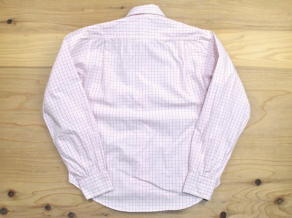 A BATHING APE 長袖 チェックシャツ sizeXS ピンク BAPE アベイシングエイプ 猿 刺繍ロゴ 小さいサイズ メンズ レディース ブランド古着_画像2