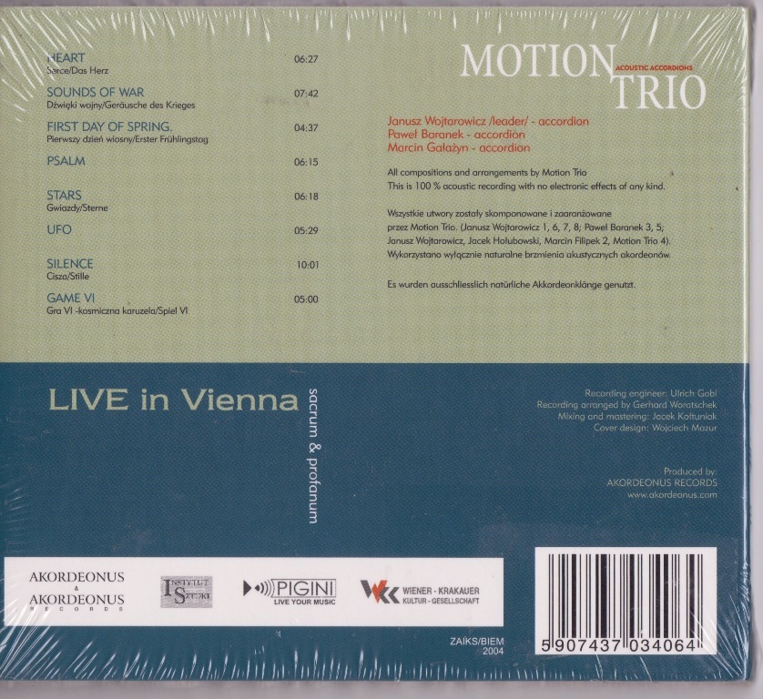 Motion Trio モーション・トリオ - Live In Vienna CD
