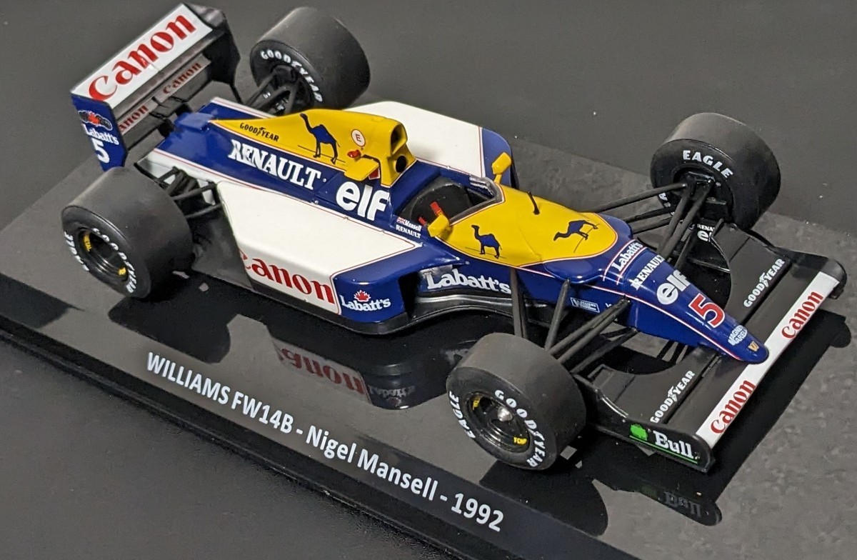 【タバコ加工済】1/24 ウィリアムズ FW14B ルノー ナイジェル・マンセル williams F1マシンコレクション 1992 デカール _画像2