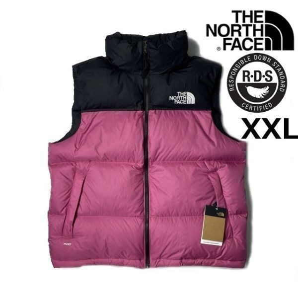 1円～!売切!【正規新品】THE NORTH FACE 1996 RETRO NUPTSE VEST ダウンベスト ヌプシ US限定 RDS パッカブル(XXL)ピンク 黒 190122-110_画像1