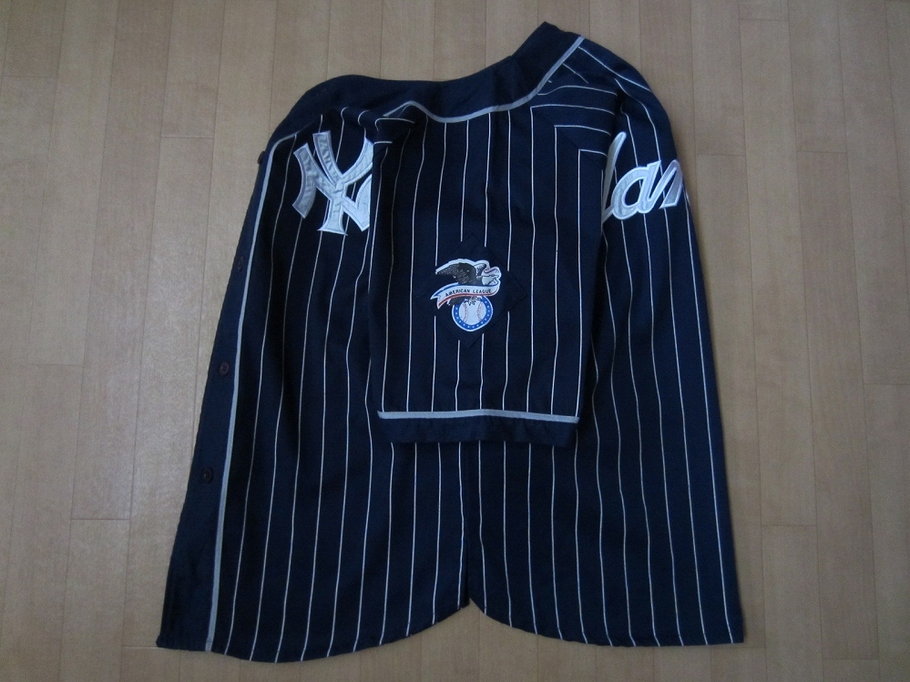 90's ニューヨーク ヤンキース STARTER NY ストライプ ベースボール シャツ M New York Yankees ジャージ ユニフォーム 田中将大 MLB 野球_画像5