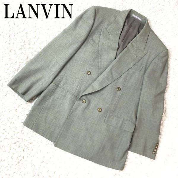 LANVIN ランバン ウール カジュアルテーラードジャケットグレー ビジネス オフィス セレモニー イベント ポケット有 ネーム刺有 B3337_画像1