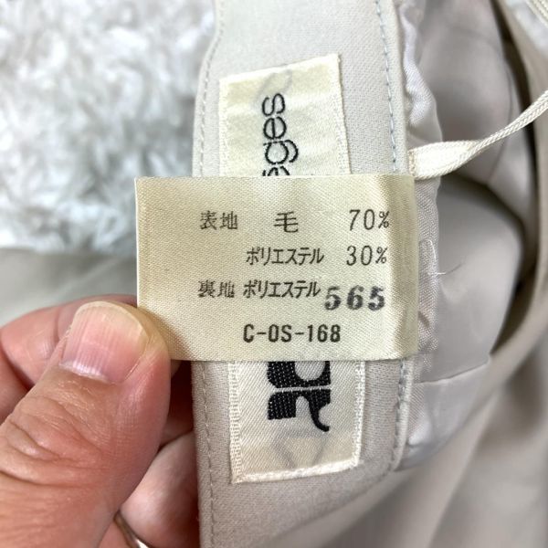 courreges クレージュ タイトスカート グレーベージュ 9AR63 ウール ポリエステル 9 B4188_画像5