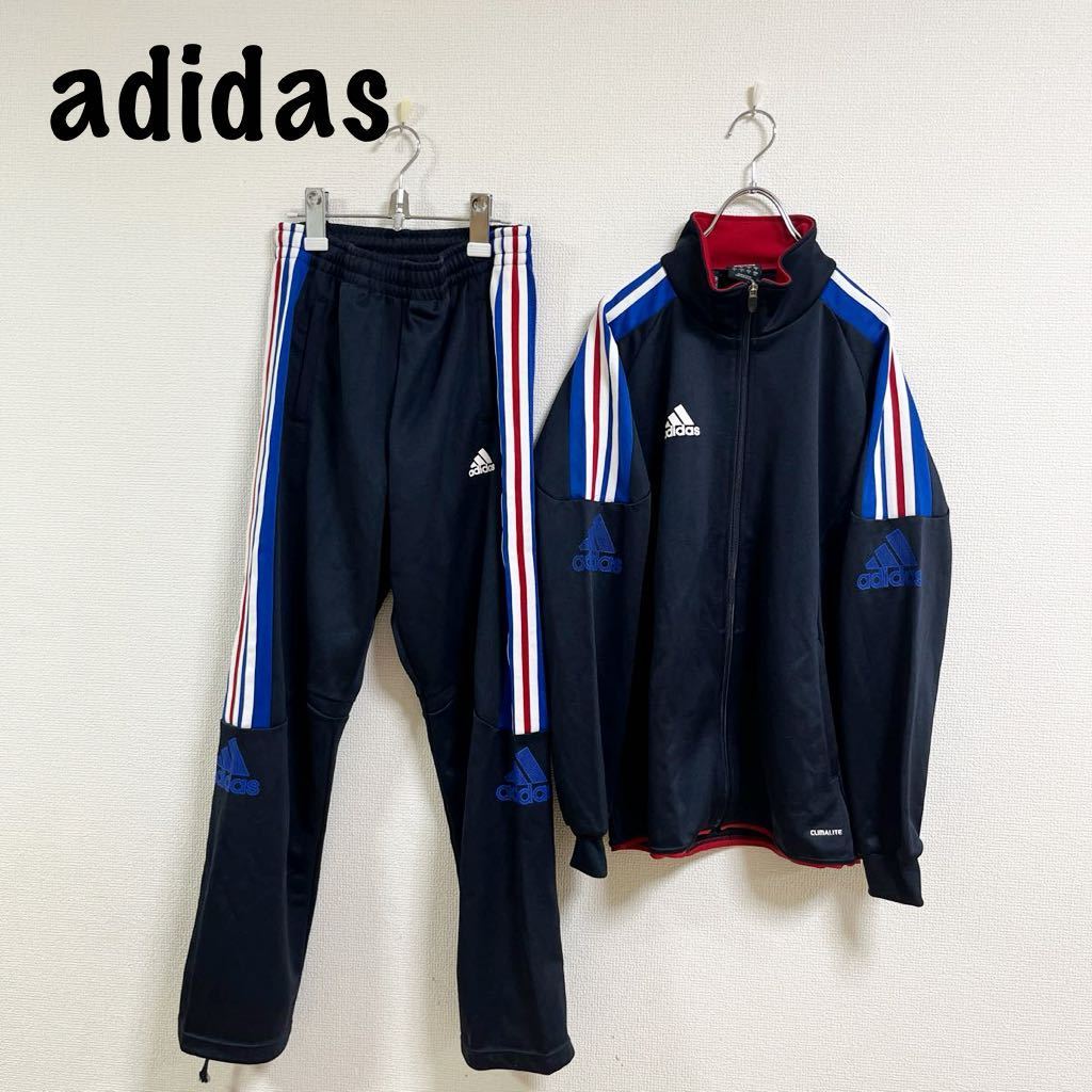 adidas アディダス ジャージ 上下セット メンズ Mサイズ ネイビー