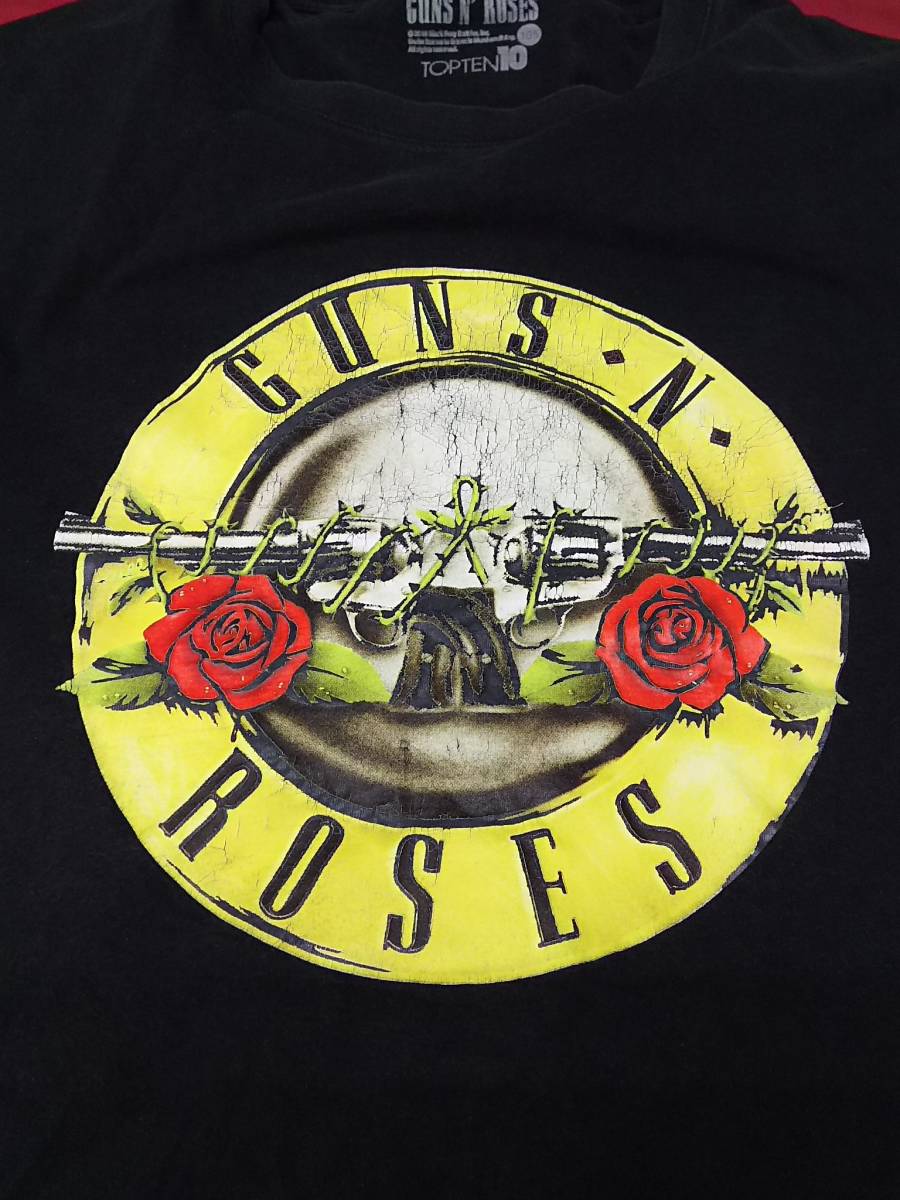 神聖通商(株) TOPTEN10 GUNS'N'ROSES ガンズアンドローゼズ 半袖バンドTシャツ ブラック プリント メンズ Lサイズ相当 01の画像9