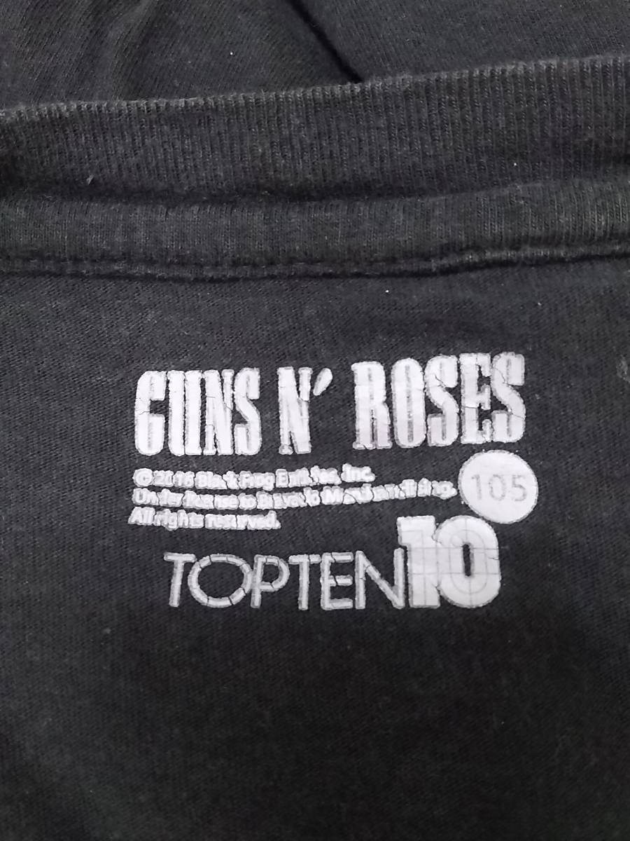 神聖通商(株) TOPTEN10 GUNS'N'ROSES ガンズアンドローゼズ 半袖バンドTシャツ ブラック プリント メンズ Lサイズ相当 01の画像5