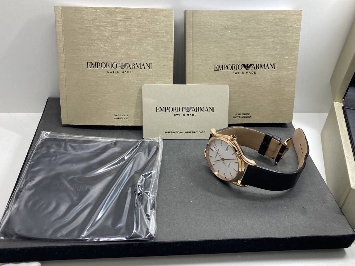 良品・EMPORIO ARMANI AUTOMATIC SWISS MADE/エンポリオ アルマーニ ARS-3012 ゴールドカラー 自動巻き メンズ腕時計 【AT-090540】_画像10