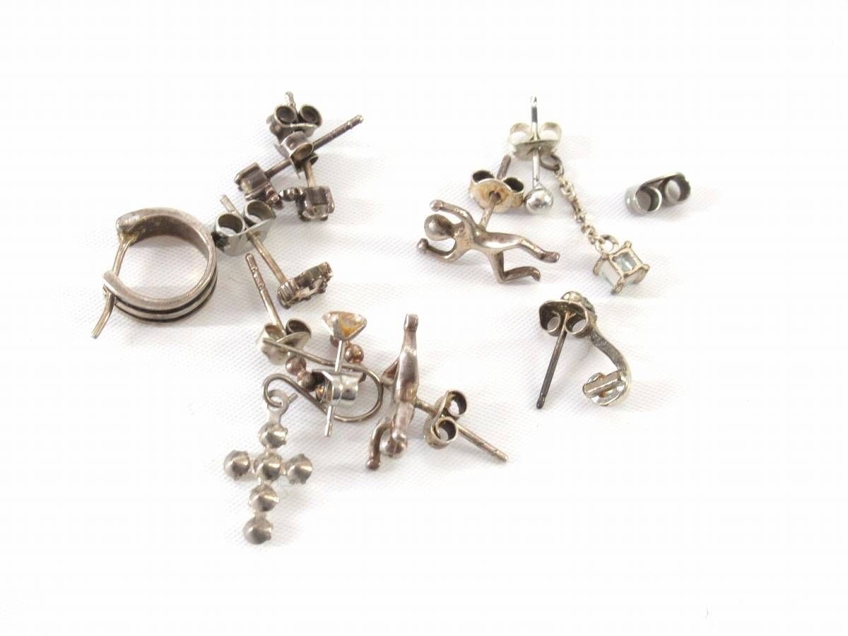 1円 シルバー製 アクセサリー パーツ 大量セット BV235_画像6