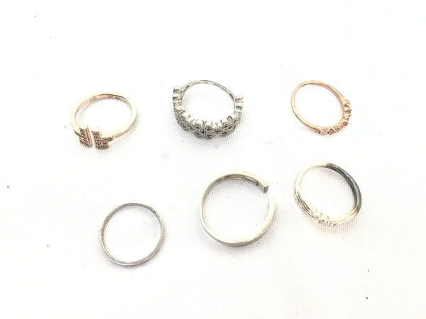 1円 デザイン アクセサリー SV含む リング カフス ピアス 等 おまとめ大量セット EV998_画像2