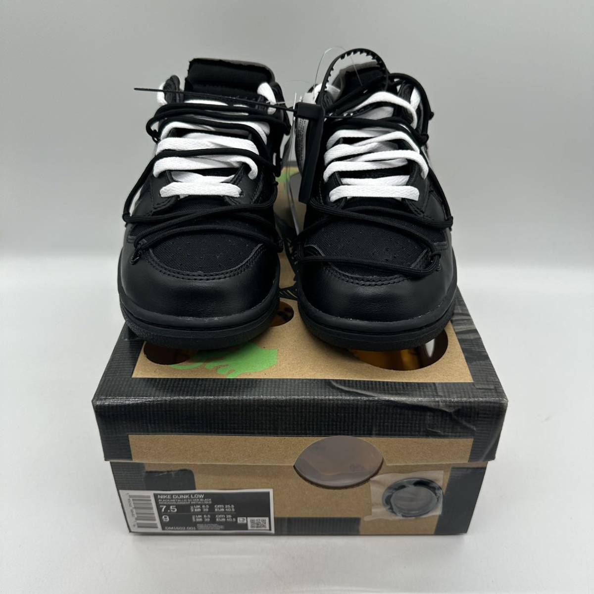 【25.5cm】新品 NIKE Off-White DUNK LOW 1 OF 50 Black ナイキ オフホワイダンク ロー ブラック (DM1602-001) 4590_画像3