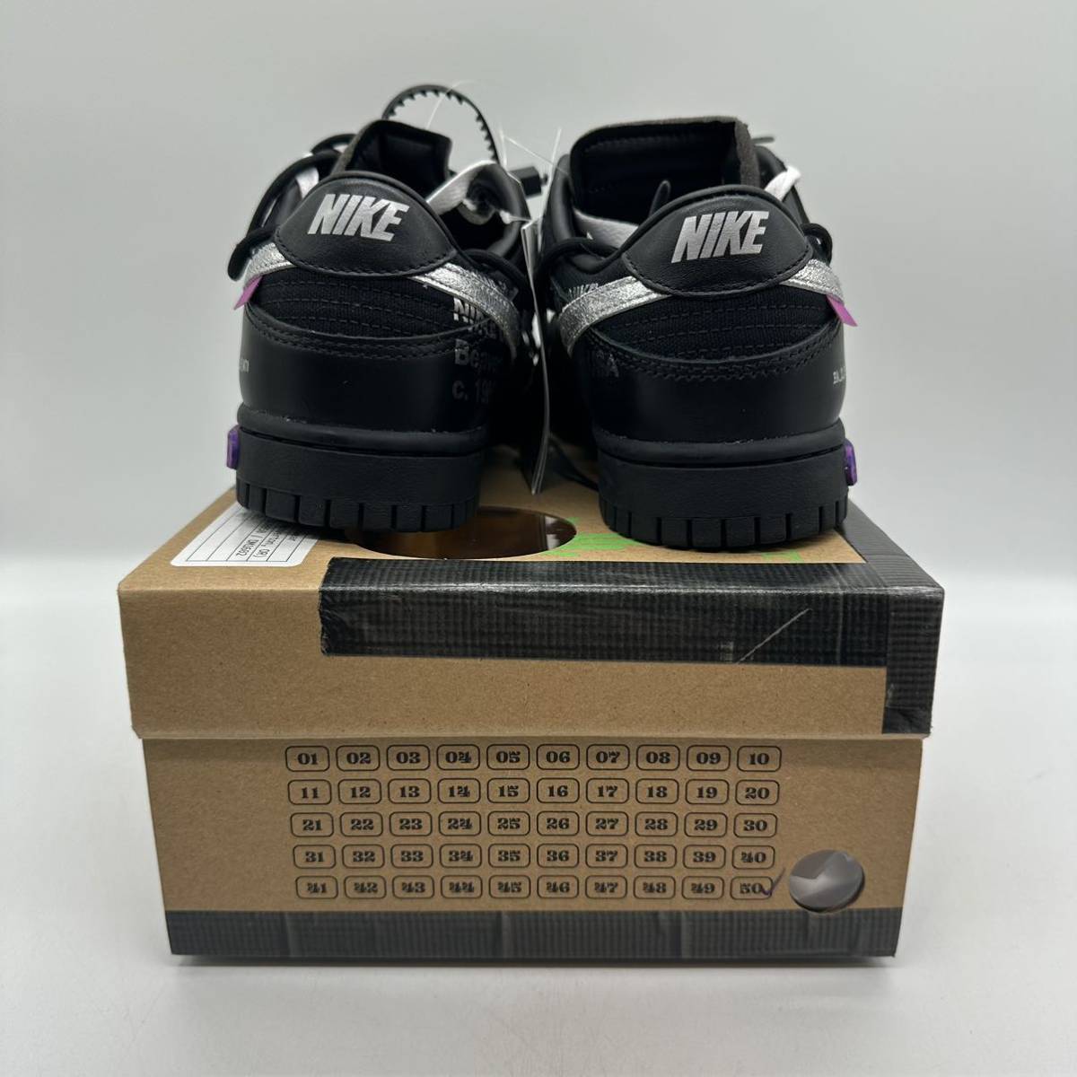 【25.5cm】新品 NIKE Off-White DUNK LOW 1 OF 50 Black ナイキ オフホワイダンク ロー ブラック (DM1602-001) 4590_画像5