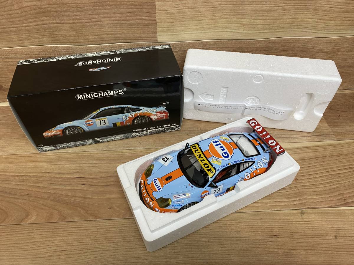 ２７ 極美品 ミニチャンプス PORSCHE 911 GT3 RSR 24h Le Mans 2006 ミニカー_画像2